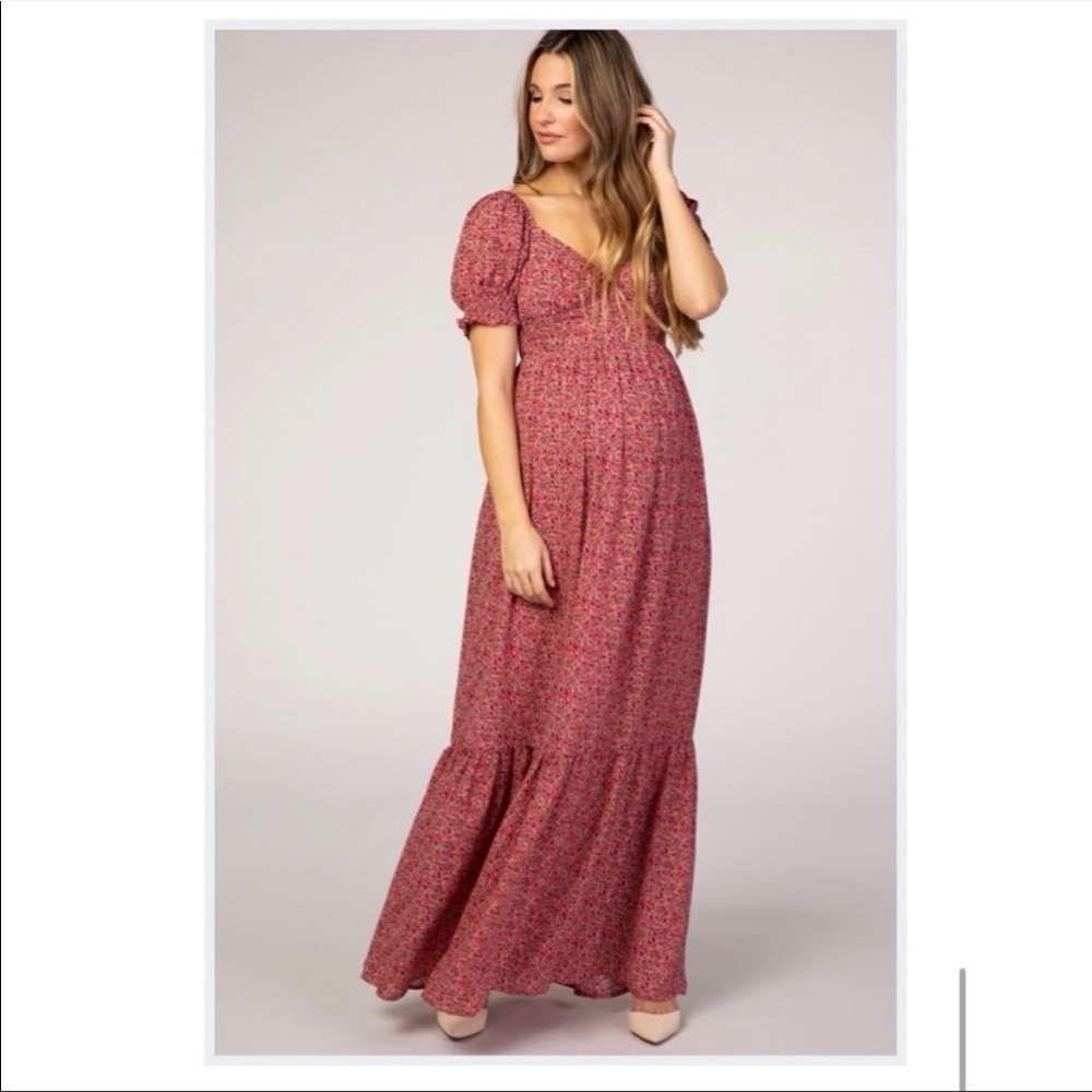 Pink Blush Boho Maxi Maternity dress